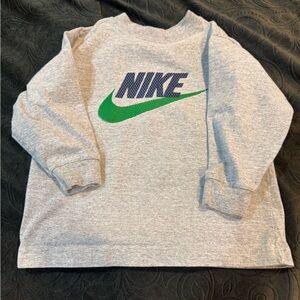 Nike Kids Gray and Green Long Sleeve Tee